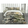 thumbnail image 3 of Ambesonne Camo Quilted Bedspread Set 3 Pcs, Different Colored Patterns, Queen Size, Multicolor, 3 of 5