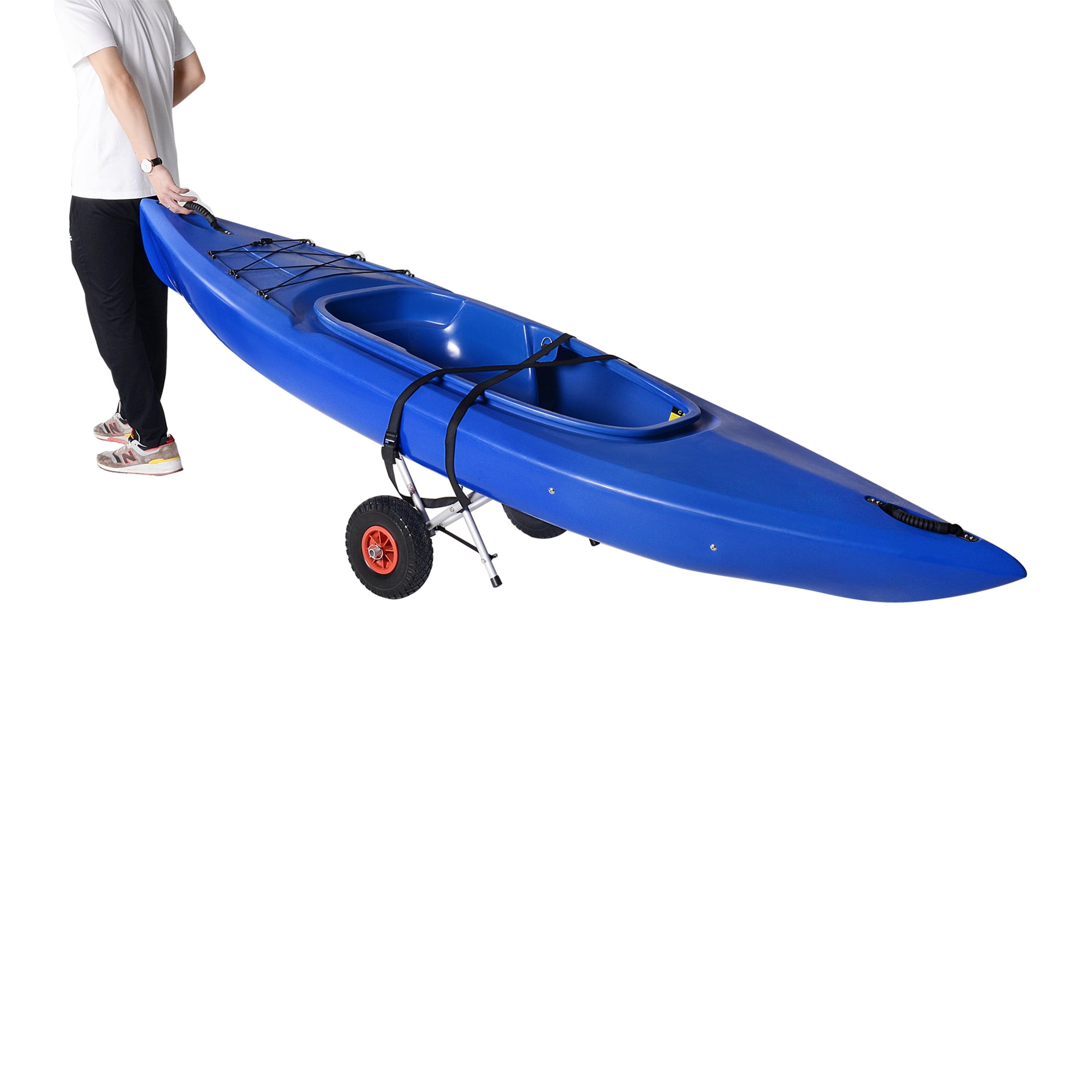 Kayak Trolley Cart with Airless Tires - 140LB Capacity for Transporting Kayak Paddleboard SUP Canoe ? Aluminum Frame by RAD Sportz (White)