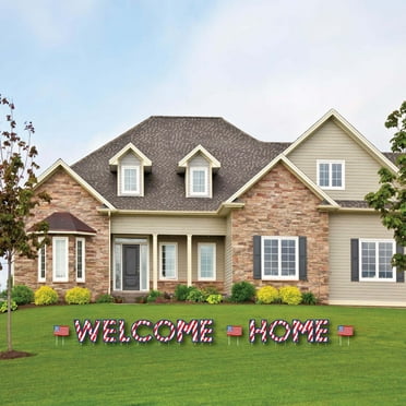 Big Dot of Happiness Patriotic Welcome Home - Yard Sign Outdoor Lawn Decorations - Military Homecoming Yard Signs
