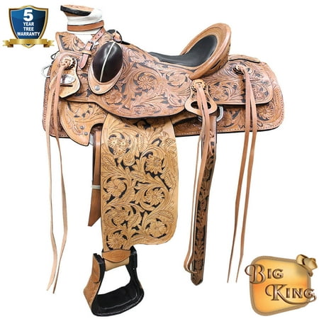Western Horse Saddle Leather Wade Ranch Roping Tan W/ Black
