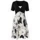 thumbnail image 1 of Vestido camisero en capas con estampado floral y tallas grandes con top cruzado cruzado Rosegal Bikinis, 1 of 5