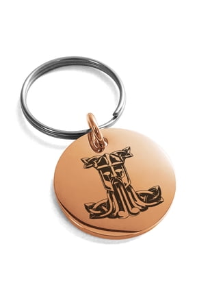 Stainless Steel Thor's Hammer Mjolnir Celtic Viking Rune Engraved Small Medallion Circle Charm Keychain Keyring