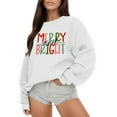 thumbnail image 2 of Women's Merry and Bright Christmas Sweatshirt Cozy Holiday Pullover for Festive Winter Season, 2 of 5