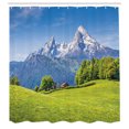 thumbnail image 3 of Ambesonne Scenery Shower Curtain, Blooming Flower Foliage, 69"Wx70"L, Green Sky Blue, 3 of 5