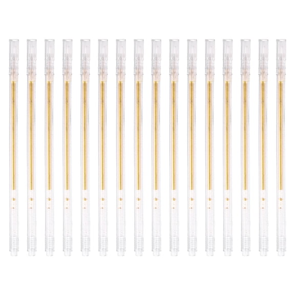 Uxcell 1 mm Glitter Gel Pens, 18 Pcs Fine Point Large Capacity Colored Gel Pens Smooth Writing Glitter Markers for Adults Coloring Books Artists Drawing Writing, Light Gold