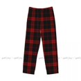 thumbnail image 5 of Men Woman Sleep Bottoms Male Lounge Trousers Mens Woman Black And Red Tartan Plaid Scottish Pattern Pajama Pants, 5 of 7