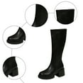thumbnail image 5 of YLYL Women Knee High Boots Round Toe Chunky Block Heeled Side Zipper Lug Sole Riding Tall Boots, 5 of 9
