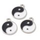 thumbnail image 3 of 10Pcs Flat Round with Yin Yang Pattern Charms Jewelry Findings Alloy Enamel Pendants Ornament for Women Jewelry DIY Necklace Bracelet Earring Making Platinum 17.5x14.5x1mm Hole: 1.8mm, 3 of 3