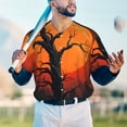thumbnail image 5 of Uemuo Yellow Castle Sunset Tree Print Mens Polo Shirts Baseball T-shirt Performance Short Sleeve Golf Shirt Moisture Wicking Athletic Casual Collared T-Shirt-X-Large, 5 of 7