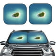 thumbnail image 2 of Daiia Paradise Island In The Form Of Heart 2PCS Car Windshield Sun Shade, Foldable Sun Shield for Car Front Window, Auto Sun Blocker Visor Protector Universal for Truck SUV Pickup-Small, 2 of 7