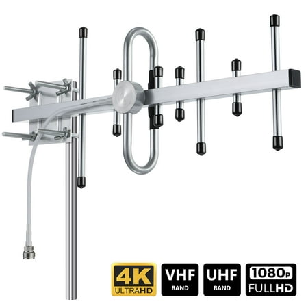 Outdoor Digital Amplified HDTV Antenna - up to 300 Mile Long Range,Directional 360 Degree Rotation,HD 4K 1080P