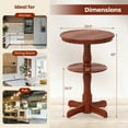 thumbnail image 3 of Gymax Table Ronde Haute à 2 Niveaux avec Tablette de Rangement et Base Piédestal pour Cuisine, 3 of 10