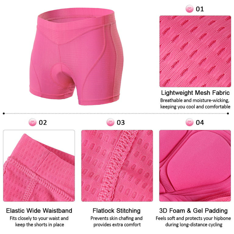 Women's 3D Padded Cycling Underwear Shorts - Bike Undershorts