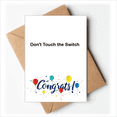thumbnail image 1 of Don't Touch Switch Black Symbol Wedding Cards Congratulations Greeting Envelopes, 1 of 3