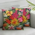 thumbnail image 2 of Wuche  2pack Tropical Throw Pillow Covers Tropical Leaves&amp;Flowers with Parrot Flamingo Bird Pattern Home Decorative Cushion Covers Pillowcase (Tropical), 2 of 6