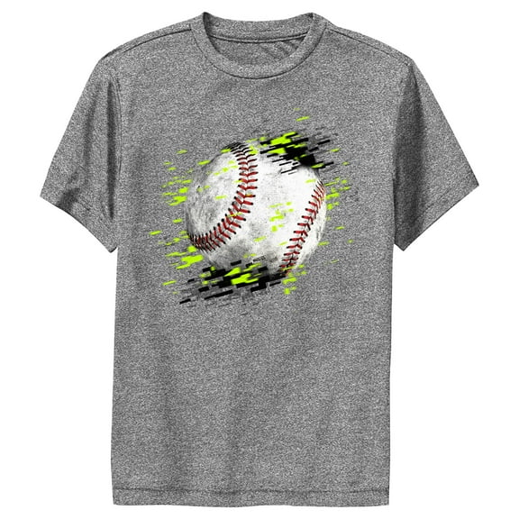 Boy's Lost Gods Fast Baseball Ball Performance Graphic Tee Charcoal Heather Medium