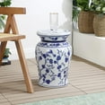 thumbnail image 6 of JONATHAN Y Cherry Blossom 17.7" Ceramic Garden Stool, White/Blue, 6 of 6