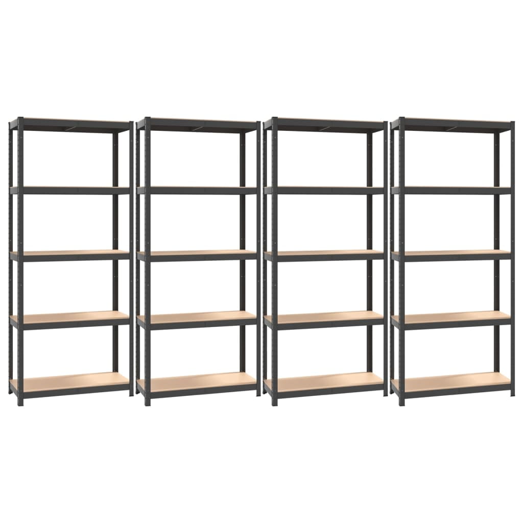 vidaXL Shelf Storage Bookshelf Shelving Unit 5Layer Steel and Engineered Wood