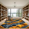 thumbnail image 2 of ODIKA 5'x7' Machine Washable Non-Slip Area Rug, Geometric Burnt Orange High Traffic Rug, Orange, 956408, 2 of 7