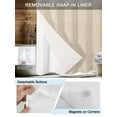 thumbnail image 3 of No Hook Cloth Fabric Shower Curtain with Snap in Liner, Vintage Cream Waterproof Shower Curtains Set with See Through Top Window, Farmhouse Retro Beige Solid Color Bath Curtains Shower 72"x72", 3 of 6