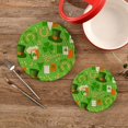 thumbnail image 2 of GZHJMY St. Patrick's Day Logo Hat and Clover Trivet Pot Holder, Round Woven Potholders Set 2PCS-Braided - Coasters - Table Mats 186 for Kitchen Pans Bowl Teapot, 2 of 7