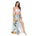 thumbnail image 2 of FORMRS Womens Long Sarong Beach Wrap Semi-Sheer Bikini Skirt Bathing Swimsuit Cover Up, Red Tomatoes, 2 of 7