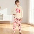thumbnail image 2 of 67 Six Seven Letter Outfits Set For Kids Outfits Set Casual Girls 67 Doodle Print Long Sleeve Homewear Soft Two Piece Sleepwear Beige 3-4 Years, 2 of 8