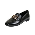 thumbnail image 3 of YOUYEDIAN Loafers for Women Versatile Low Block Heel Fashion Square Toe Comfy Flats Casual Outdoor Chain Deco Slip On Dress Shoes, 3 of 5