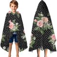 thumbnail image 3 of Pioneer Flower Floral Print Pattern Hooded Bath Towel，60"x35" for Ages 3 To 12 Kids, Quick Dry Lightweight Soft Microfiber Hood Beach Towel Cover Up for Kids, 3 of 7