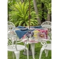 thumbnail image 2 of Outdoor Tablecloth with Umbrella Hole and Zipper, Happy Easter Round Table Cloth 54 Inch Waterproof Tablecloth, Spring Flower Pastoral Butterfly Retro Beige Picnic Table Cover for Patio Camping, 2 of 7