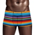 thumbnail image 3 of Mexican Serape Men's Mesh Boxer Briefs Cooling Breathable Sports Underwear Vertical Fly, 3 of 5