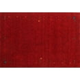 thumbnail image 1 of Ahgly Company Indoor Rectangle Contemporary Brown Red Abstract Area Rugs, 6' x 9', 1 of 6