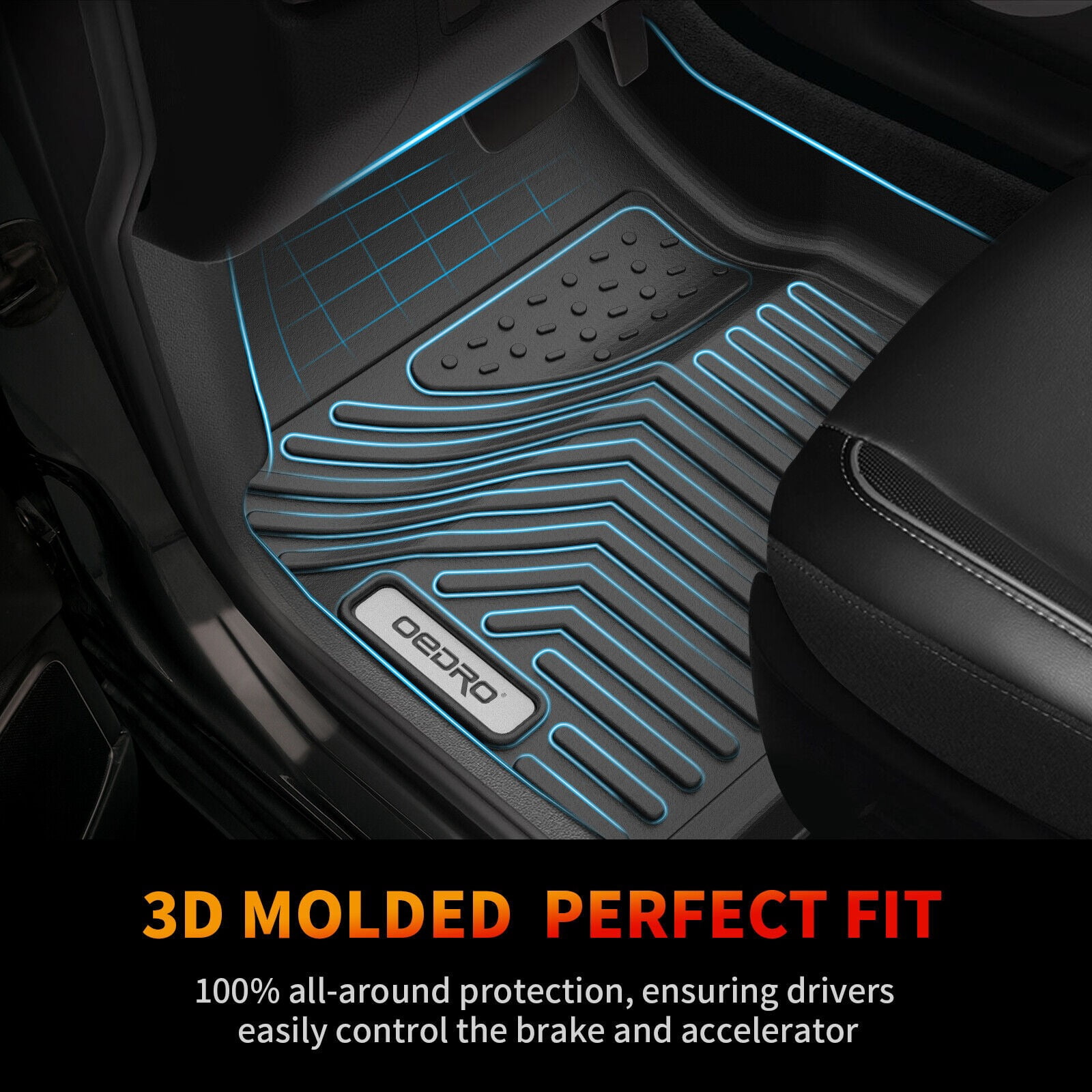 RVNI Floor Mats liners for 2021-2024 Jeep Wlangler 4XE Hybrid 4-Door TPE Liners 1st & 2nd