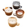 thumbnail image 5 of Taza de cerámica con forma de erizo y gato Shiba Inu de dibujos animados, bonita taza de café de aspecto alto, taza de leche para el desayuno, 5 of 5