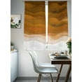 thumbnail image 4 of Burnt Orange Gradient Sheer Curtains for Living Room Bedroom, Light-filtering Sheer Curtain, Abstract Ocean Wave Rod Pocket Voile Window Treatment Drapes, 52’’Wx72’’L, 2 Panels Set, 4 of 7