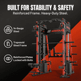 thumbnail image 4 of Mikolo M11 Elite Smith Machine Home Gym,2200 lbs Power Rack Cage with Weight Bench, Functional Trainer , 260LBS Plates and Other Attachments for Home Gym, 4 of 10