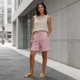 thumbnail image 4 of Pantalones de Cintura Elástica para Mujeres Verano Casual Lino Bolsillos Pantalones Cortos de Cintura Elástica Mujeres, 4 of 9