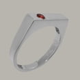 thumbnail image 3 of LBG British Made 10k White Gold Natural Garnet Mens Band Ring - 33 size options - Size 5, 3 of 7