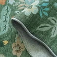 thumbnail image 3 of Hallway 3x6 Washable Runner Rug - Indoor Floral Scalloped Kitchen Entryway Low Pile Carpet Soft Non Slip Floor Mat For Bathroom Living Room Bedroom Elegant Home Decor(3x6 Floral/green), 3 of 7
