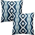 thumbnail image 2 of Blue Geometric Throw Pillow Covers - Geometry Pillow Covers Set of 2 Teal Pillows Case 16x16 Inch Modern Art Decorative Pillowcase for Bed Living Room Chair Sofa Outdoor, 2 of 6