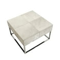 thumbnail image 3 of Pasargad Home Safari Stainless Steel & Cowhide Coffee Table, Silver, 3 of 5