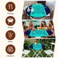 thumbnail image 7 of Turtle Mandalas Round Tablecloth, Fitted Table Cover with Elastic for 45"-54" Round Tables, Boho Modern Abstract Blue Stripe Summer Table Cloth Outdoor Indoor Dinning Party Waterproof Tablecloths, 7 of 7
