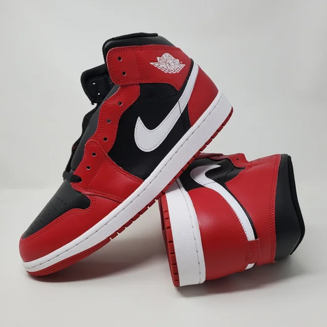 N I-K-E A i r-Jor-dan 1 Mid Shoes Black Gym Red White DQ8426-061 Men's Size 12