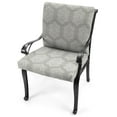 thumbnail image 3 of Jordan Manufacturing 44" x 21" Chet Titanium Gray Geometric Rectangular Outdoor Chair Cushion with Ties and Hanger Loop, 3 of 11