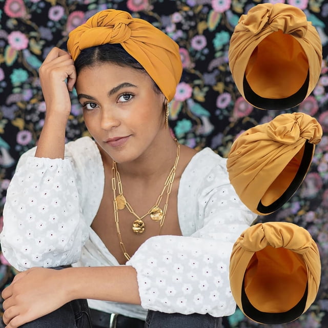YAOBAMM Multifunctional Hair Accessory Women Headscarf Solid Color knot Bandana Soft Breathable Turban Hat Retro Style Headwrap Ladies