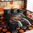 thumbnail image 2 of Erosebridal Boys Basketball Twin Bedding Sets, Sport Bedding Comforter Set for Kids and Teens, Black Reversible 7pcs, 2 of 6