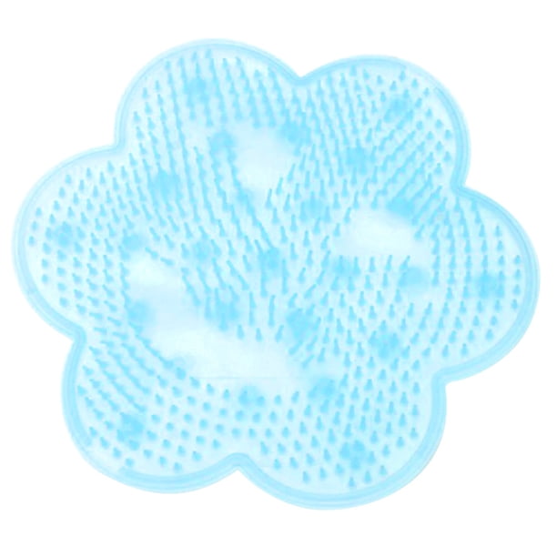 Kearding Cepillo de ducha de silicona en forma de flor, masajeador, cepillo para pies, piel muerta, alfombrilla antideslizante, alfombrilla de baño, Juegos de accesorios de baño azul Kearding HA6760-02