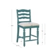 thumbnail image 5 of Linon Marden 24" High Back Counter Stool, Blue/Natural, 5 of 9