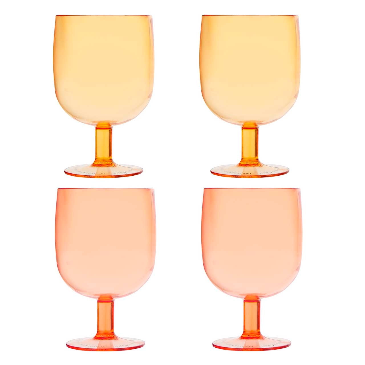 OSQI Metallic Gold Color Acrylic Wine Glasses Set of 4 (12oz), Premium  Quality Unbreakable Stemmed Acrylic Wine Glasses for All Purpose Red or  White Wine
