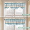 thumbnail image 6 of Blue Beige Wood Grain Tie Up Window Valance Vintage Board Farmhouse Retro Tie-up Valance for Kitchen Windows Adjustable Small Curtain Balloon Shades for Kitchen Bathroom Cafe 60x18inch, 6 of 9